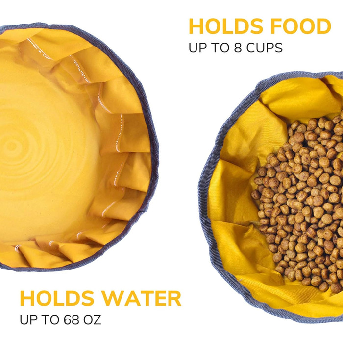 Набір мисок для собак LumoLeaf: 2 шт. (2L + 2.4L) - портативні, складні, для подорожей