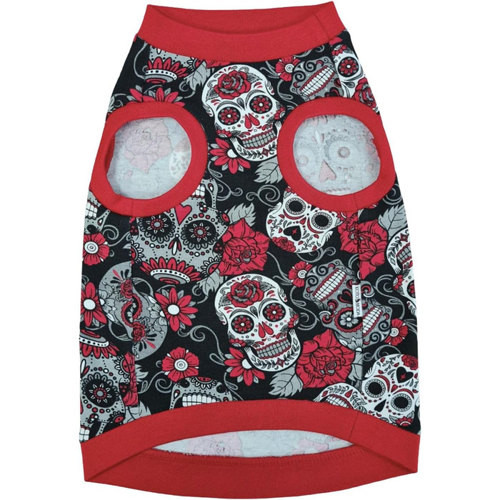 Футболка Kotomoda Sphynx для котів Sphynx, червоний череп (XS)