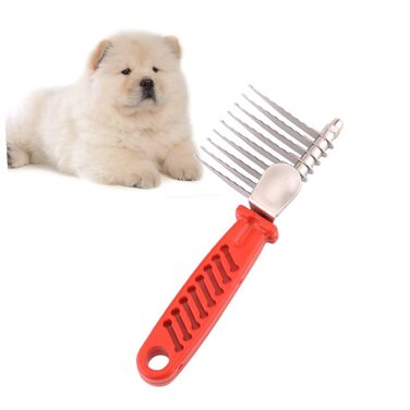 Набір гребінців для грумінгу тварин POPETPOP (3 шт.) - гребінець для собак та котів, для видалення шерсті, середній, червоний