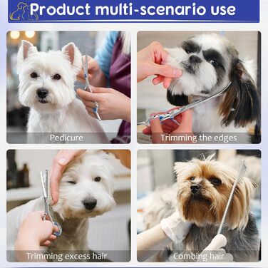 Професійна собача шарикова ножиця з нержавіючої сталі 4CR, цілісна конструкція, безпечна, титанове покриття, для собак, котів та інших тварин, рожева (блакитна, 5-в-1)