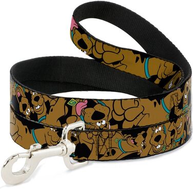 Повідок Buckle-Down Scooby-Doo для собак і котів, чорний, 1,8 м, 1,27 см, міцний, різні розміри для малих, середніх і великих порід