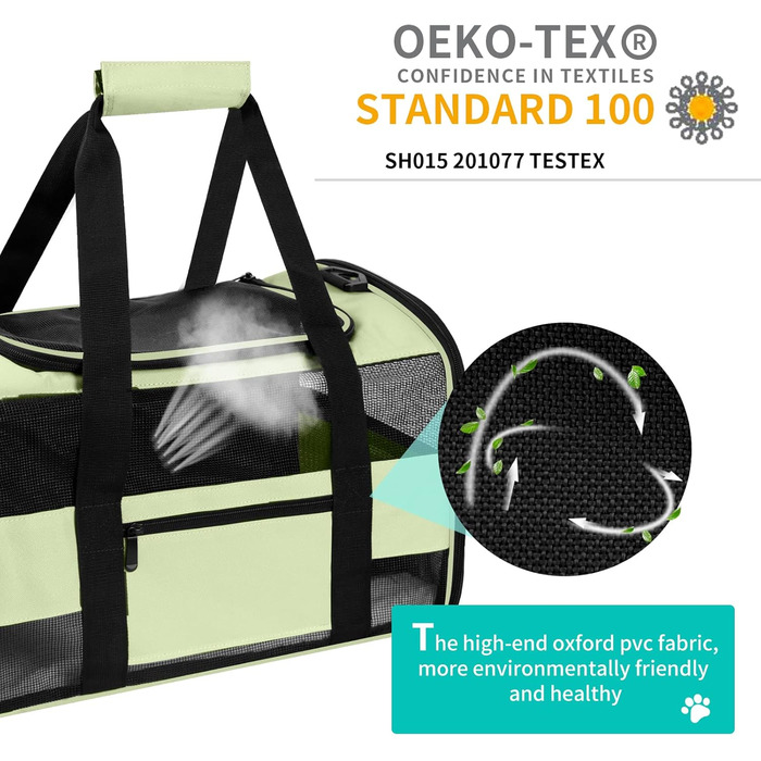 Трансформер для котів та собак, переноска для великих котів, середніх та маленьких собак, складана, з м'якими боковинами, 25 л, (43 x 30 x 28 см, Зелена)
