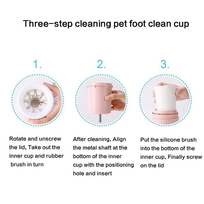 Миска для миття лап для собак, силіконова мийка для лап, щітка для лап, мийка для лап для собак, портативна щітка для чищення домашніх тварин, мийка для лап для собак і котів (фіолетова)