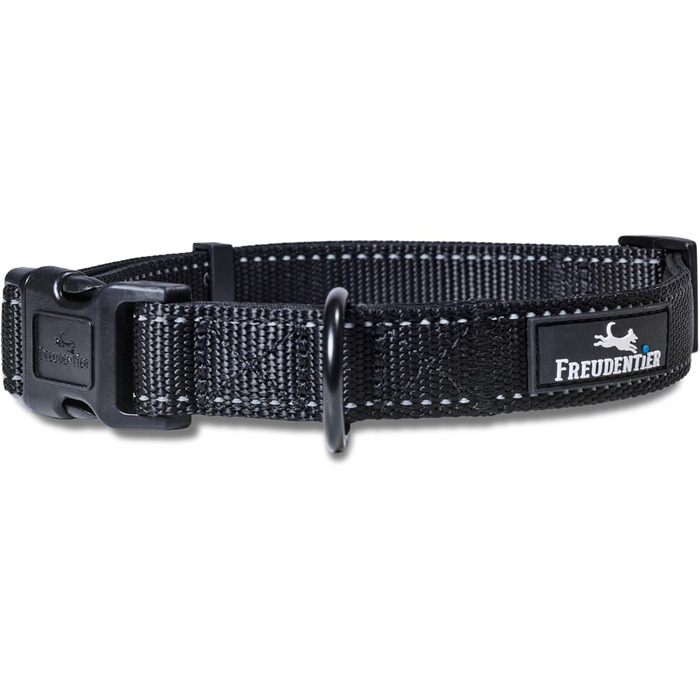 Нашийник для собак Freudentier - м'який, з неопрену, світловідбиваючий, міцний. Підходить для собак маленьких, середніх та великих порід (Чорний, 30-40 см)
