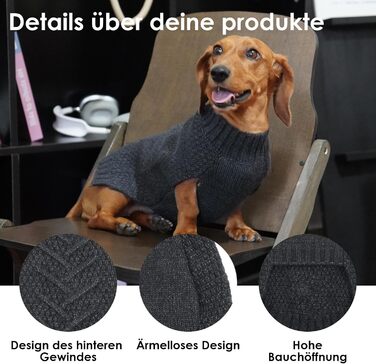 Теплий в'язаний пуловер для собак середнього розміру, пухнастий, для джек-расселів, французьких бульдогів, теплий, флісовий, сірий, розмір M