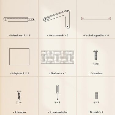 Котячий когтетоп CheerPals L-подібний з сизалю та масиву буку (63см)