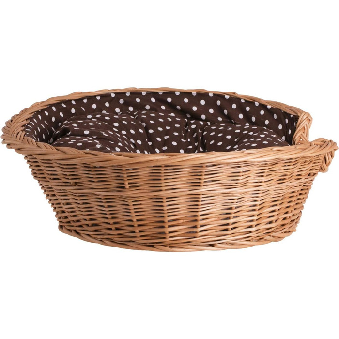 Корзина для тварин з ротангу для собак та котів, лежанка, корзина для кота, лежанка для собаки, плетена корзина, 85 см, з подушкою