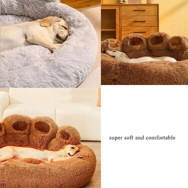 М'яке ліжко-подушка для собак та котів, 70 см, сіро-срібний колір. Заспокійлива подушка для тварин з антиковзким покриттям.