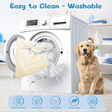 Крісло-ліжко для собак середніх порід Baodan, 90x60 см, миється, з антиковзною основою, бежеве