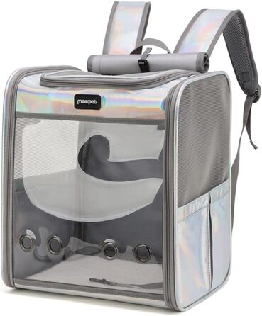 Рюкзак для тварин: переноска для собак та котів до 10 кг, дихаюча, складна, з прозорим вікном, для подорожей (різні кольори)