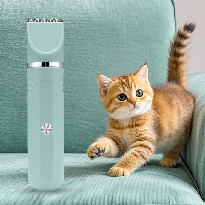 Триммер для собак | Набір для догляду за собаками 4-в-1 | Акумуляторна регульована шерсть для цуценят вдома Зелений
