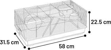 Клітка для хом'яка Flamingo Jing чорна/сіра 46x29,5x23 см з аксесуарами – ідеально для хом'яків та дрібних гризунів