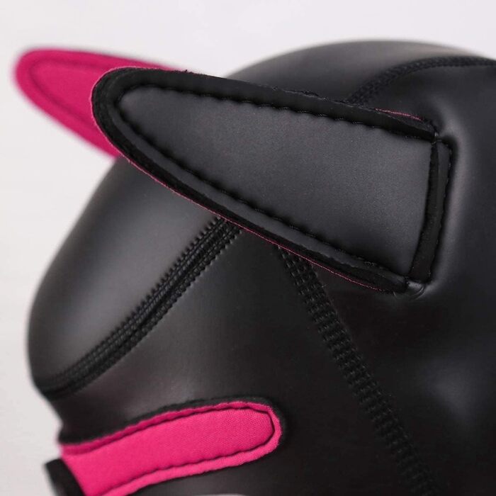 Маска для собак, м'яка латексна маска для домашніх тварин з вухами, маска цуценя, маски для собак, знімний рот, підходить для Хелловіну, святкування, рожевий колір