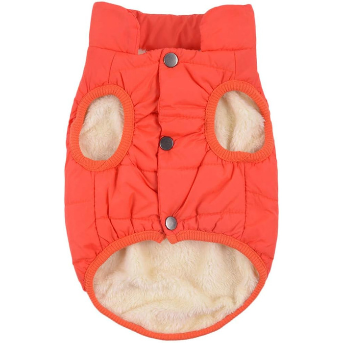 Теплий зимовий жилет для собак з флісовою підкладкою, захист від вітру, (XS: обхват грудей 35 см), помаранчевий