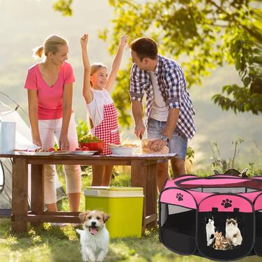 BRIMOREA Клітка для котів та собак, забіг для цуценят 74x74x43 см, клітка-вольєр для тварин, коричнева