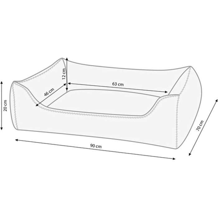 Лежак для собак і котів Dehner Lieblinge Sammy 90x70x20 см, поліестер, бежевий