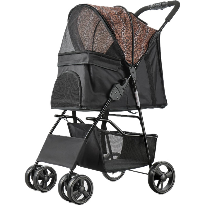 Візок для собак Сенна сірий (чорний & леопард)