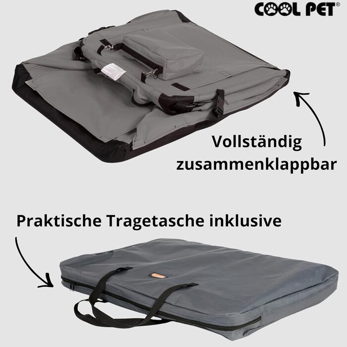 Переносна складана переносна коробка для собак 91х64х64 см (2XL, сірий)