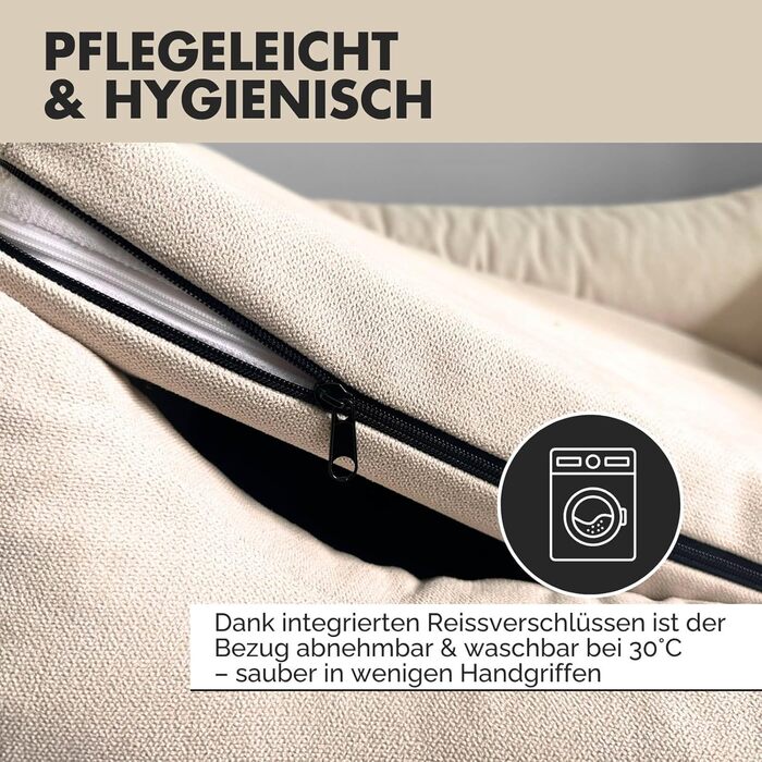 Ортопедичне ліжко для собак Emma | Кошик для собак | Для маленьких та середніх собак (Бежевий, 85x65 см)