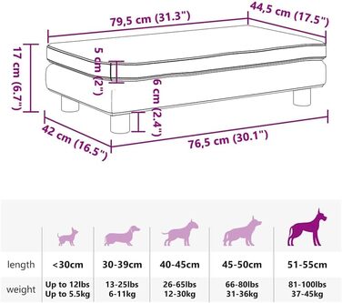 Ляжка для собак, м'який лежак з розширеним спальним місцем, диван-лежанка для маленьких собак та домашніх тварин, лежанка для котів, штучна шкіра (колір коричневий)