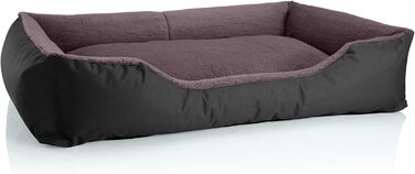 Крісло-ліжко для собак BedDog Teddy, чорно-коричневе, XXL, 120x85x23 см. З міцного кордура та мікрофлісу, знімний чохол, для дому та вулиці