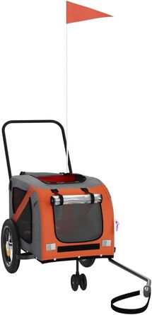 Причіп для велосипеда для собак Оранжево-чорний, Oxford-тканина та залізо, LH68839