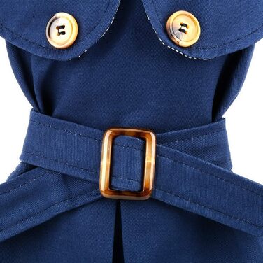 Тренч для собак, дівчаток та хлопчиків, водонепроникний, модний, з поясом, верхній одяг для осені та зими, одяг для цуценят, чихуахуа, йоркширського тер'єра, хакі, розмір XL, блакитний