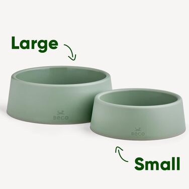 Миска для собак Beco - годівниця та поїлка, стабільна миска з переробленого пластику, неслизька гумова основа, Candy Pink, великий розмір L