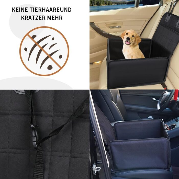 Автомобільний аксесуар для собак CUEMOON: стійкий кріплення на заднє сидіння для малих та середніх собак, чорного кольору