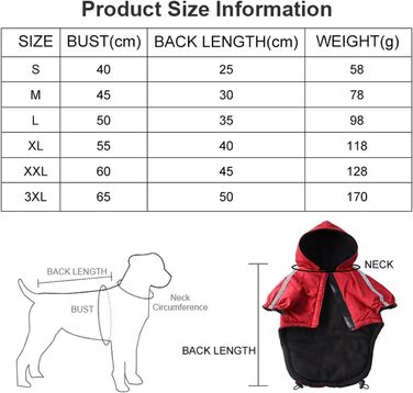 Водонепроникний зимовий теплий верхній одяг для собак з капюшоном, для Французького бульдога, Чихуахуа (Чорний, XXL) Чорний XXL