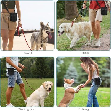 Сумка для ласощів для собак Brifit з магнітною застібкою, для тренувань, з регульованим шнурком, знімною внутрішньою кишенькою та дозатором для пакетів, 17.5 x 13.6 x 8 см