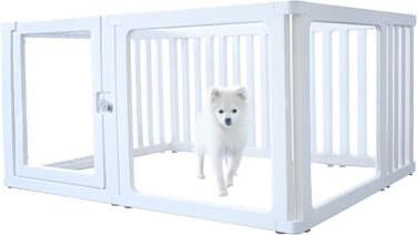Laufstall для собак та цуценят WOOQOTT: безпечний загін з прозорими панелями, 61 см