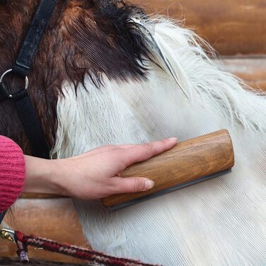 Щітка для видалення шерсті собак та котів з дерев'яною ручкою | Для грумінгу та догляду за шерстю | Розмір 20x6,8 см