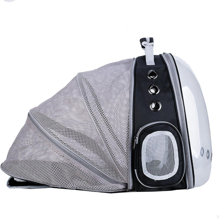 Транспортна сумка для собак та котів JUMI - переноска для котів та собак, рюкзак для тварин, аксесуари для котів, дорожня сумка, переноска з регульованим ременем, вентиляційні решітки (Чорний, Згин)