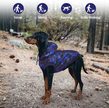 Теплий зимовий пуловер для собак IECOii з отвором для повідка та світловідбиваючими смугами (M-4XL, Синій)