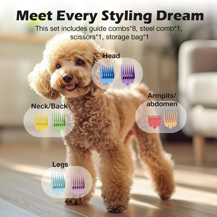 Професійна машинка для стрижки собак FuzzyFix, 2 швидкості, ергономічний дизайн, для собак та котів, для густого, довгого та кучерявого хутра (зелена)