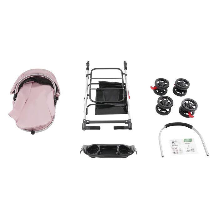 Складаний візок для собак та котів, 50x60 см (Sakura-Rosa)