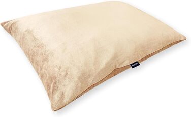 4L Textil ZOE: Лежанка для собак великих порід, 60x50 см, колір капучино (імітація велюру), знімний чохол на блискавці