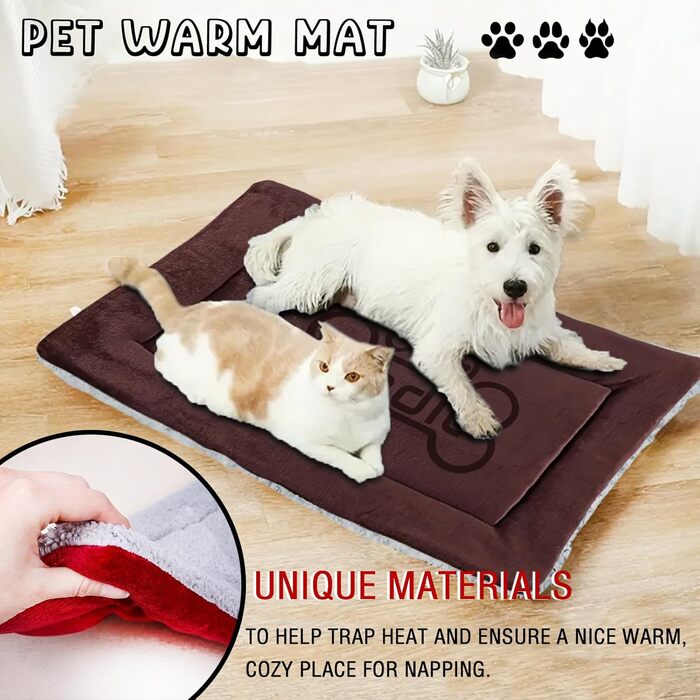 Персоналізована килимок для собак, індивідуальне собаче ліжко для вольєру, миється, килимок для сну домашніх тварин, подарунок для любителів собак та котів (69x52 см, кава)