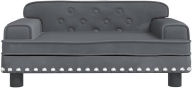 Софа для собак Festnight, сірого кольору, 70x45x30 см, з антиковзним покриттям, м'яка лежанка для домашніх тварин