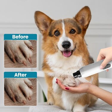 Електричний шліфувальник для собак Profi Krallenschleifer: тиха шліфувальна машинка з LED, 5 режимів, преміум якість (сірий)