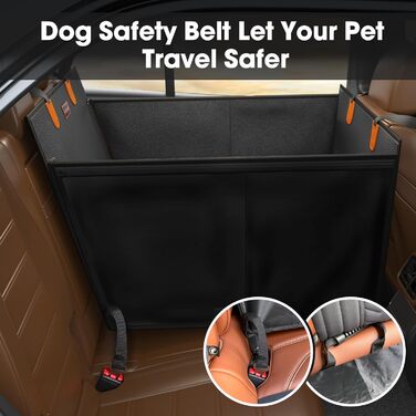 Автокрісло для собак FURTIME - велике, з PU-шкіри, для великих собак, водонепроникне, для SUV, позашляховиків та вантажівок