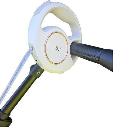 Леєнка для собак з LED-підсвіткою, 3м, тримач для відходів, відбивачі, білий/рожеве золото, для собак до 10кг