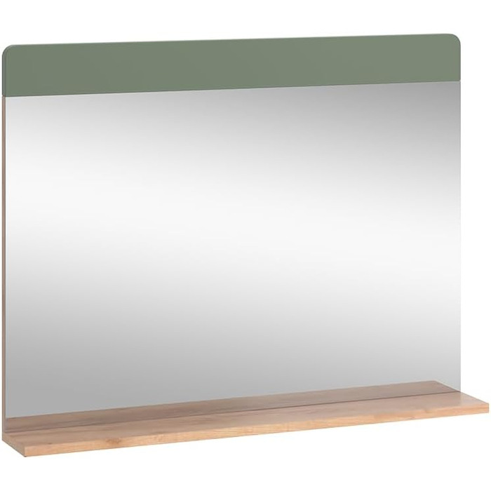 Тумба Vicco Izan, білий глянець, 36.6x76.6 см з ящиком і дверцятами, декор дуб золота сила, зелений