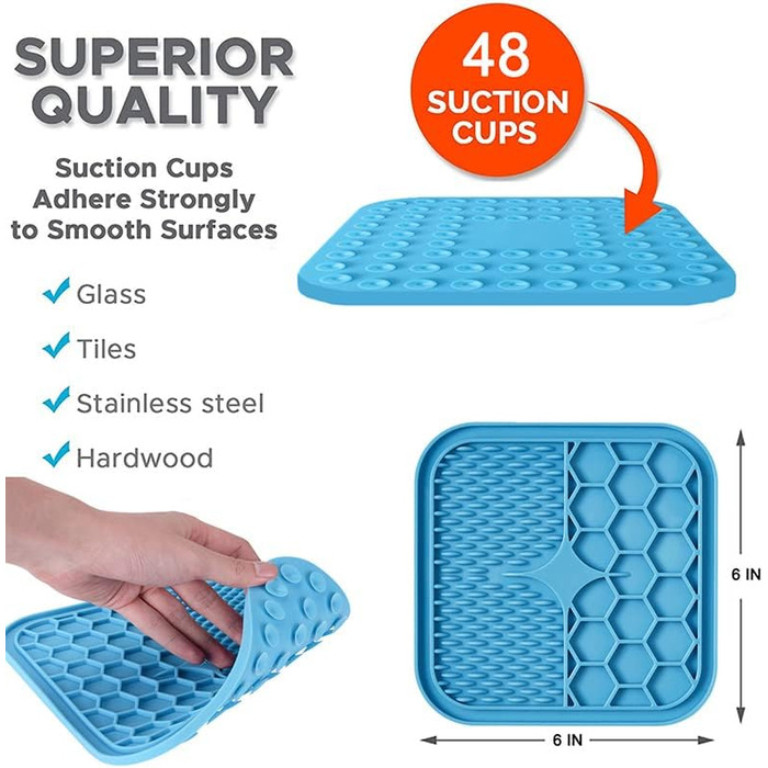 Силіконова килимок для лизання для собак та котів, Slow Feeder, для тренувань, грумінгу, злиття тривоги