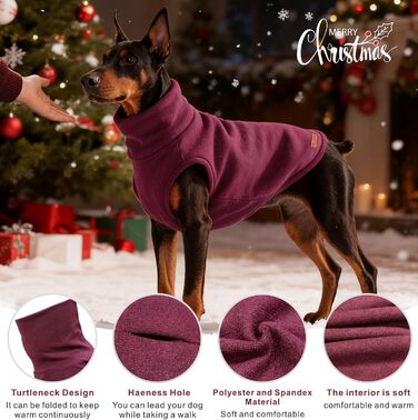 Світшот для собак Mosucoirl: теплий, м'який, для маленьких, середніх та великих собак, XS-4XL, червоний