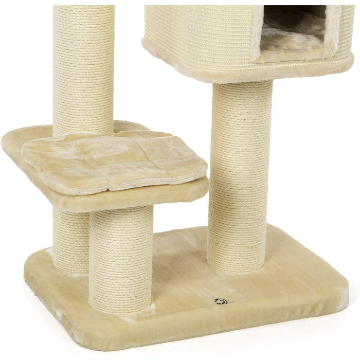 Дряпак для котів CanadianCat Portland - великі сизалеві стовпчики для великих котів, бежевий, 69x47x124 см
