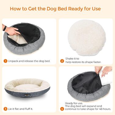 Кругла лежанка для собак та котів Feandrea, Ø 55 см, сіра