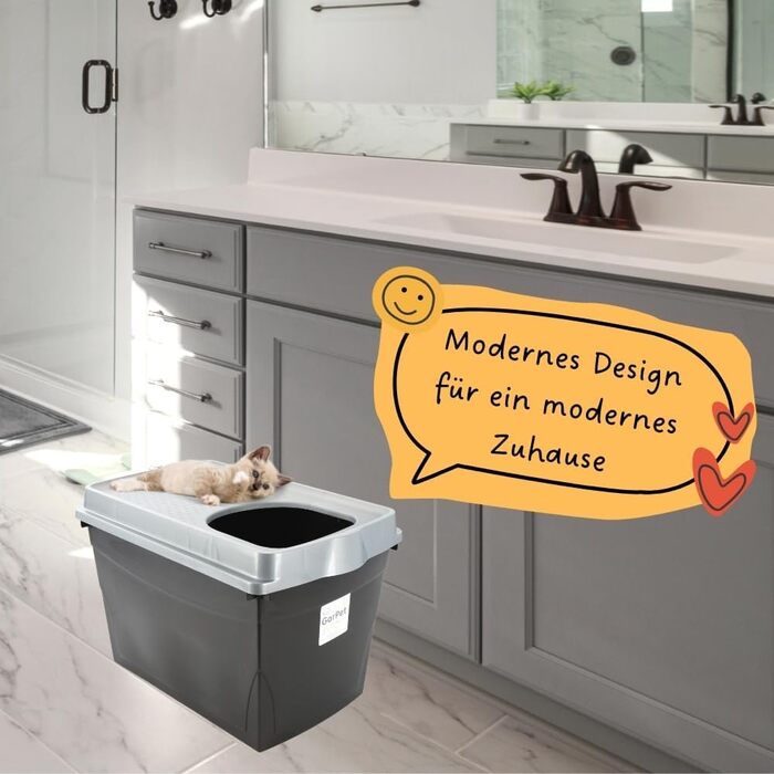 Котлові туалети для котів Hop In Jump-In XXL з верхнім входом, чорний