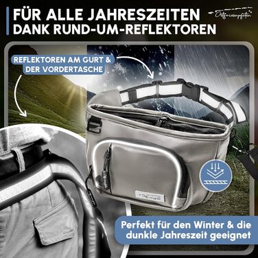 Лекарлі-бавовняна сумка-бананка для собак 'Talea' з замком-кліпсою - сумочка для ласощів, аксесуари для собак (M, сіра)